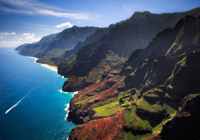 An aerial view of Kauai, Hawaii